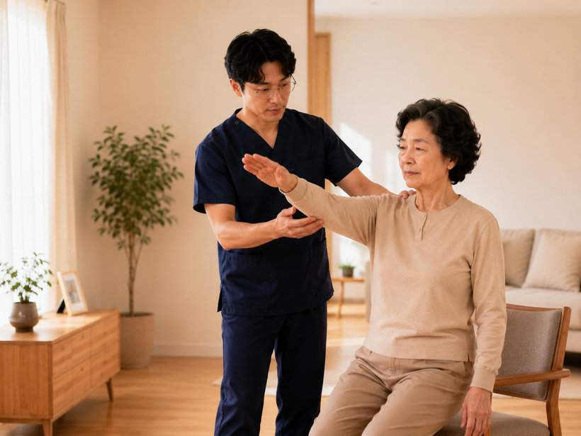 어깨 재활운동 운동 장면